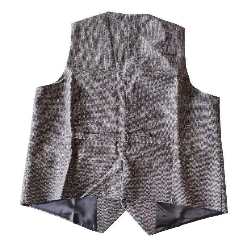 Nuevos chalecos de traje de negocios para hombre, lisos, con cuello en V, formales, con múltiples bolsillos, chaleco informal ajustado sin mangas para bodas de padrinos de boda.