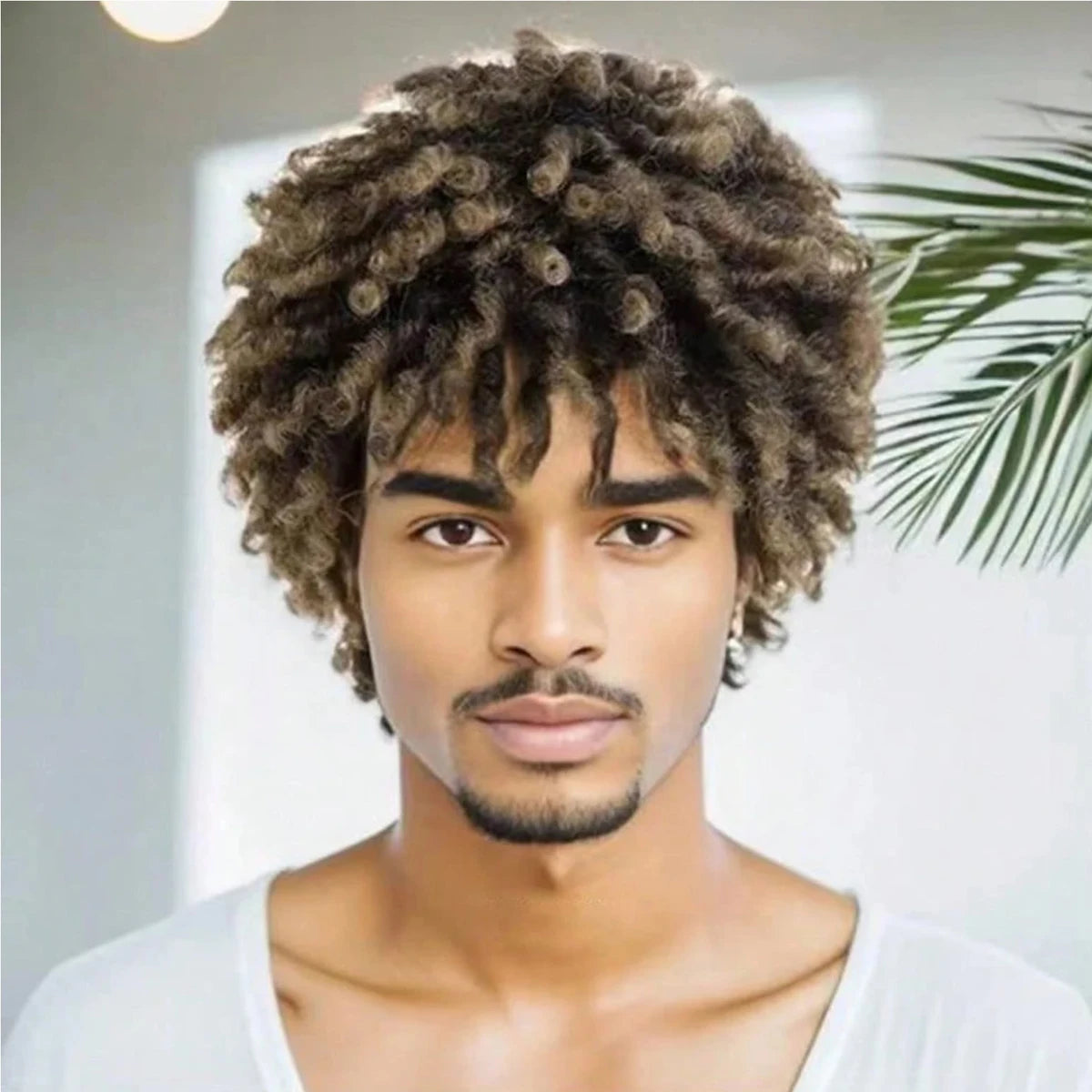 Dreadlock Wig Male Short Braided Wigs Dreads Men Guys Short Synthetic Afro Twist Faux Locs Braid Wig