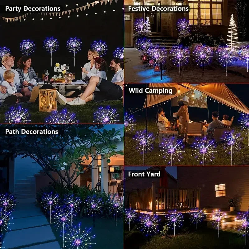 Nouvelle guirlande lumineuse solaire à 60 LED, étanche, pour jardin extérieur, avec 8 modes d'éclairage et télécommande.