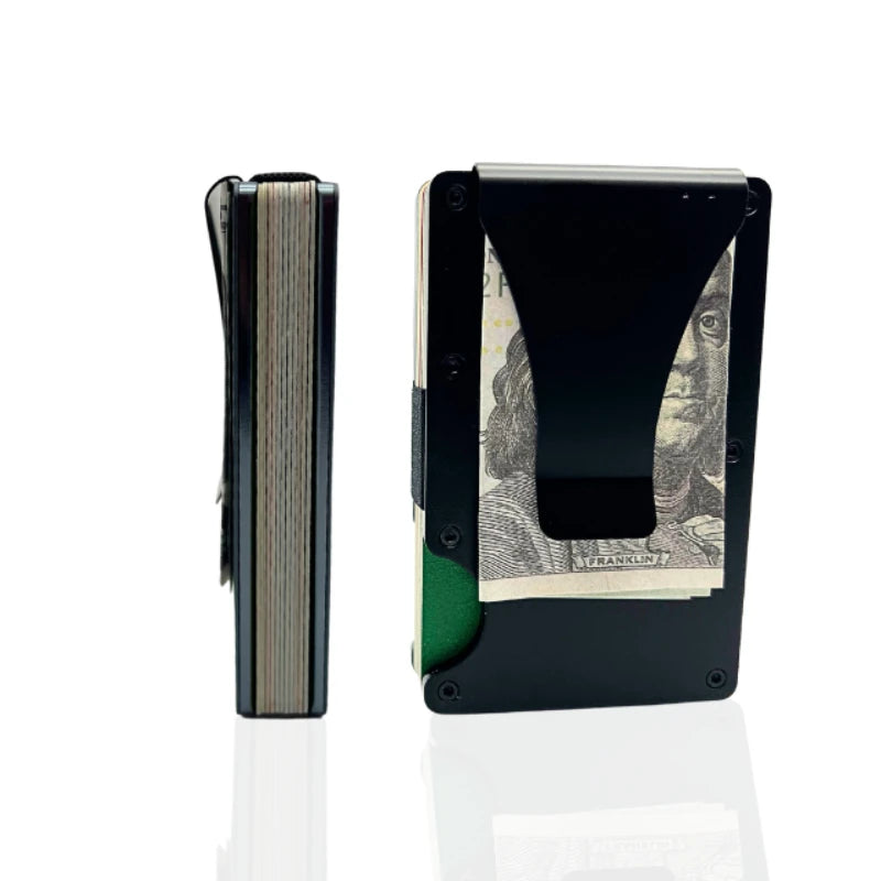 Cartera Delgada Para Hombre - Cartera Minimalista para Hombre con Bloqueo RFID para Bolsillo Delantero - Cartera Metálica con Clip para Billetes para Hombre