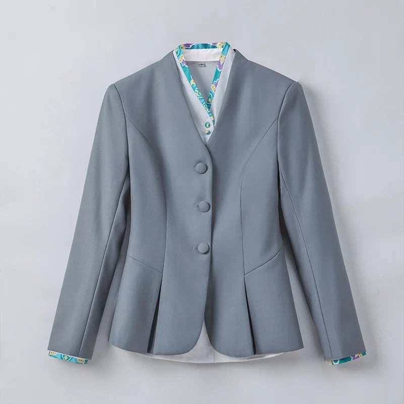 Trajes de falda de negocios para mujer, de primavera, formales, uniformes, blazers femeninos para mujer, conjuntos profesionales para oficina