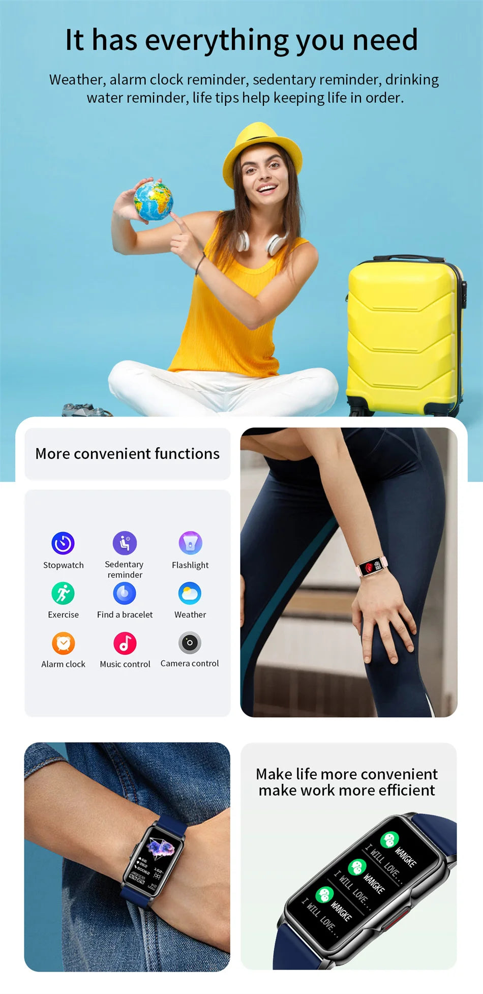 Nuevo reloj inteligente deportivo para hombre y mujer, pantalla táctil completa de 1,47 pulgadas, rastreador de actividad física GPS, Smartwatch con clasificación IP67 resistente al agua para teléfonos Android e iOS