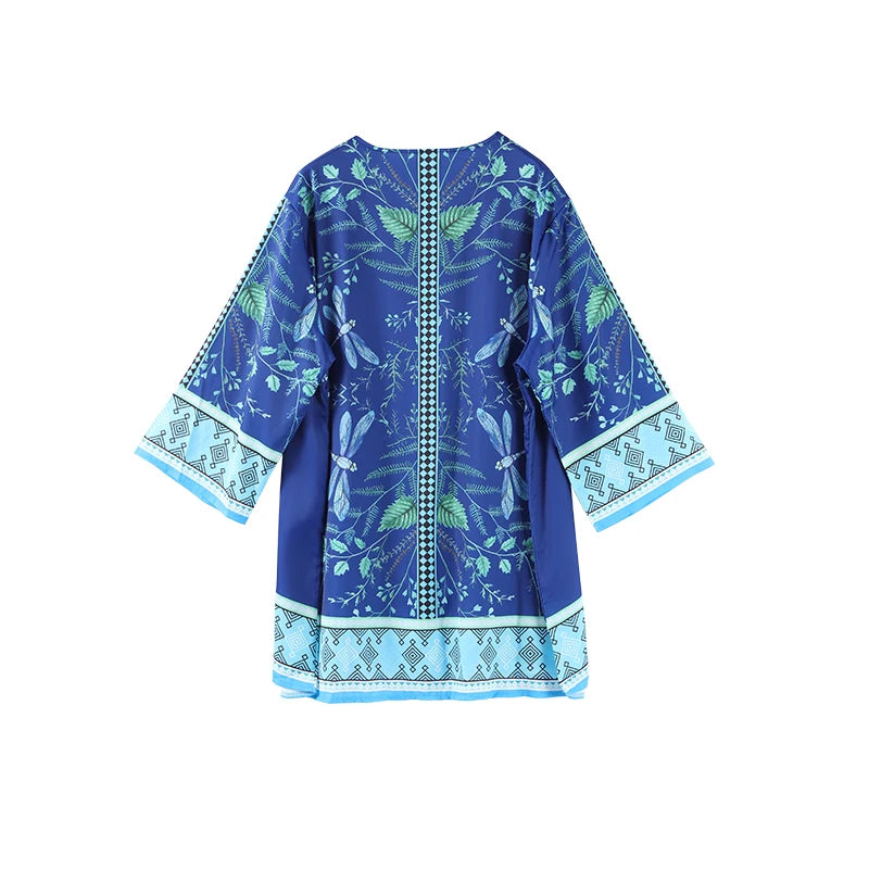Conjunto de pantalones largos estampados para mujer, elegante camisa de manga larga con cuello en V, pantalón ancho holgado, traje de verano de 2 piezas para mujer, estilo urbano