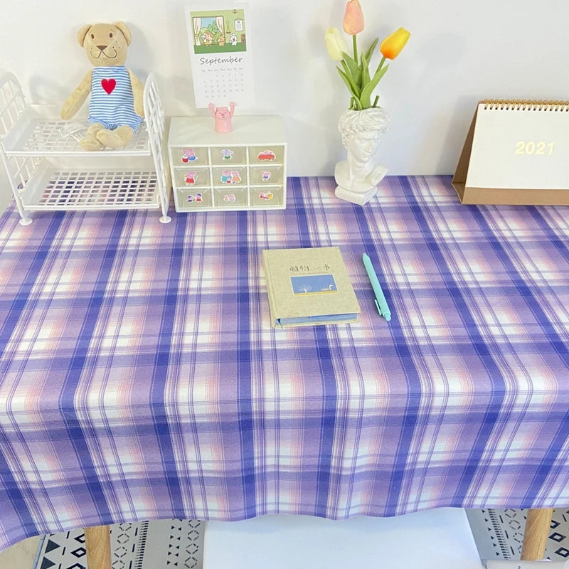 Mantel de tela escocesa, tapete de escritorio, mantel a prueba de polvo para mesa de comedor, protector de muebles, tapete de picnic, tapete para tocador
