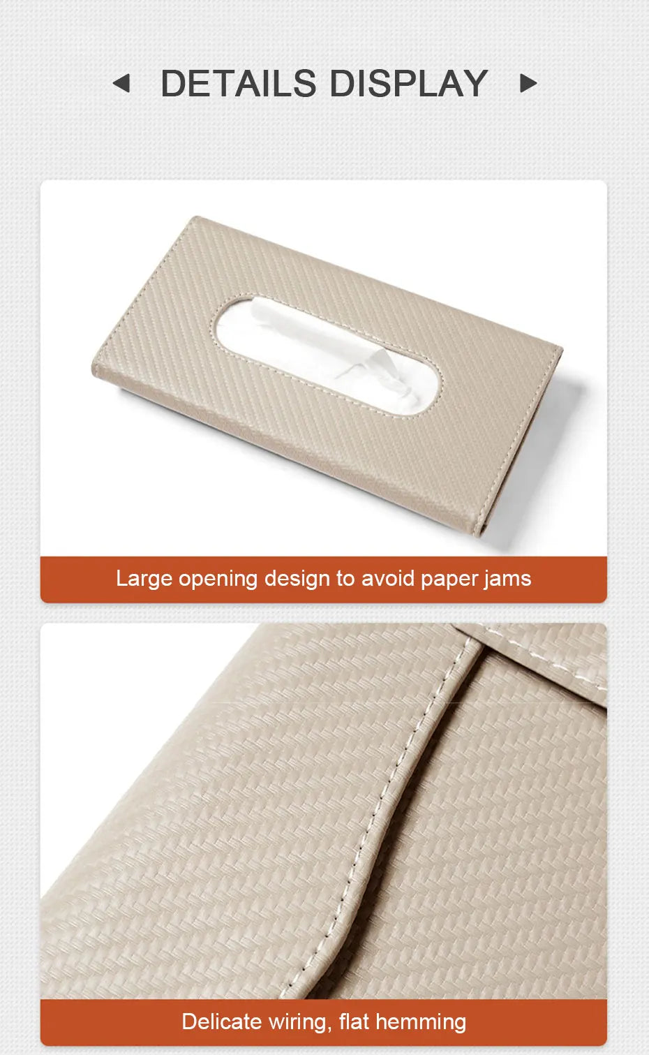 SEAMETAL Parasol de coche con dispensador de pañuelos, caja de pañuelos universal para interior de coche, bolsa de almacenamiento de toallas de papel de fibra de carbono, cajas de pañuelos para parasol