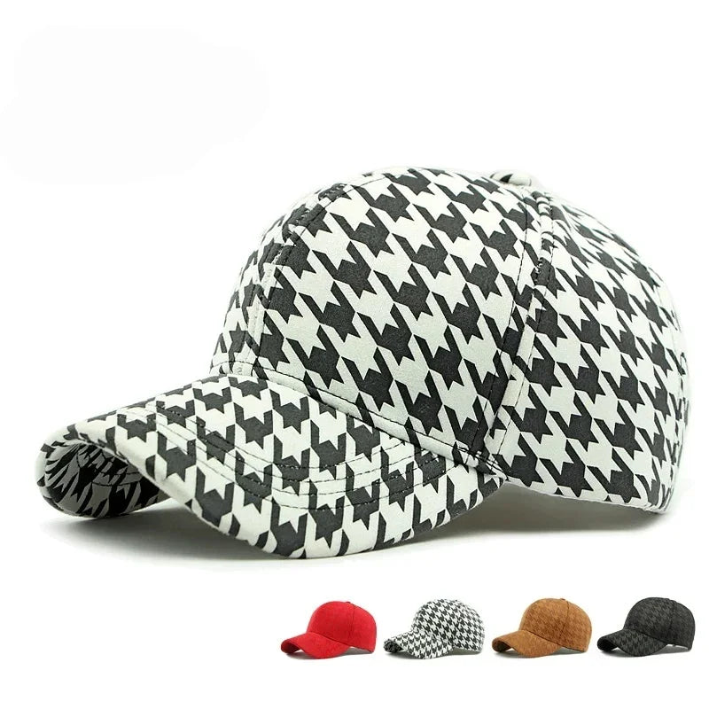 Classic Houndstooth Sun Cap