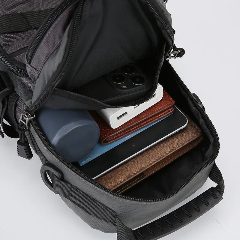 Sac de poitrine de randonnée, sac à dos de voyage multifonctionnel Molle, sac à main léger, pochette pour équipement d'escalade de cyclisme en plein air, grand sac amusant