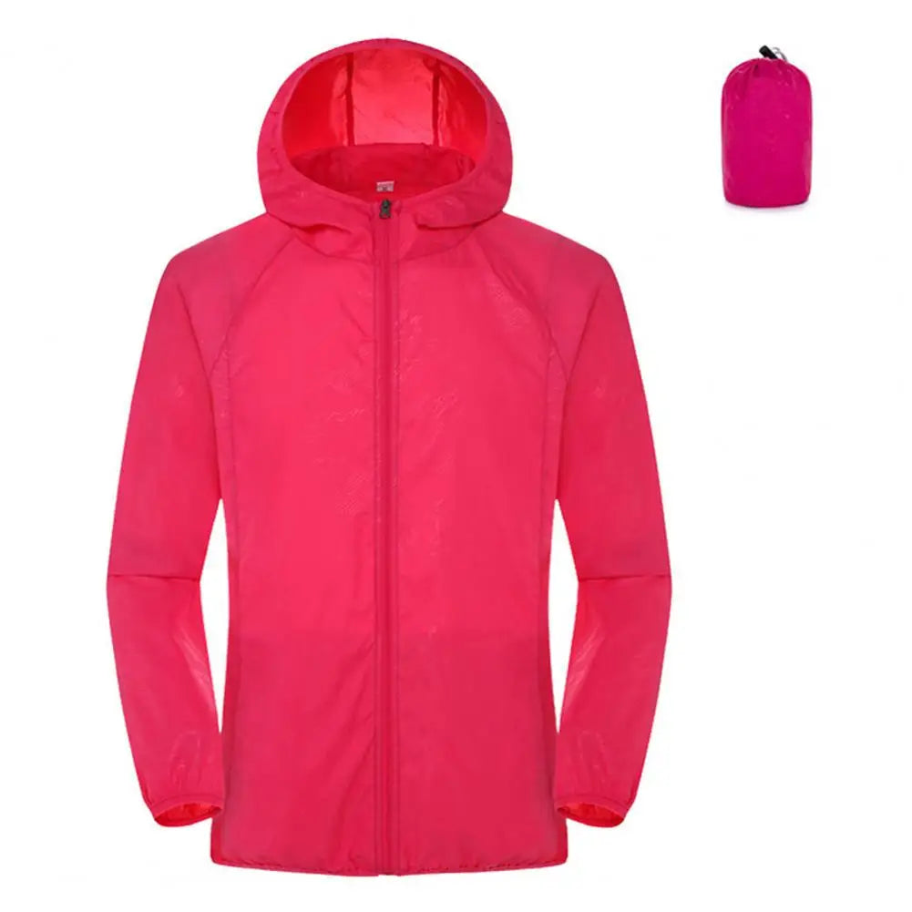 Chaqueta cortavientos ultraligera, portátil, plegable, con capucha, unisex, antirrayos UV, impermeable, para camping, de Sun Skin Coats