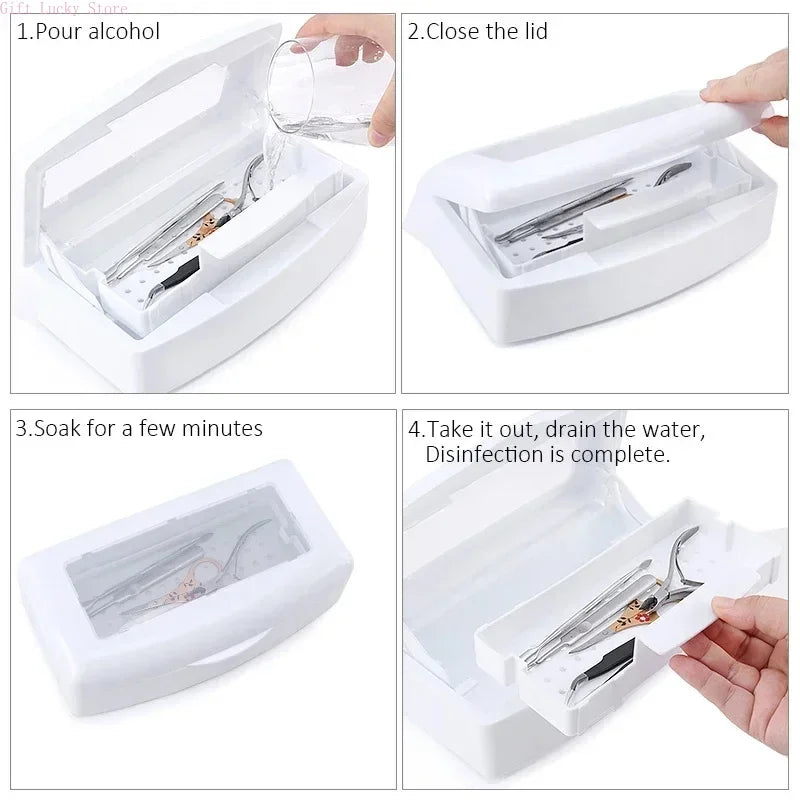 Nail Art Tools Sterilizer Tray, Disinfection Pedicure Manicure Tools Box, Salon Tools