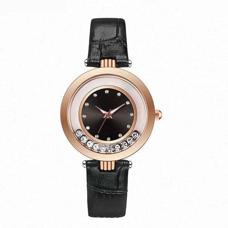Relojes para mujer, lujo femenino, temperamento, reloj de mujer, correa de cuero, reloj de diamantes, reloj analógico de cuarzo, Reloj Mujer, Montre Femme