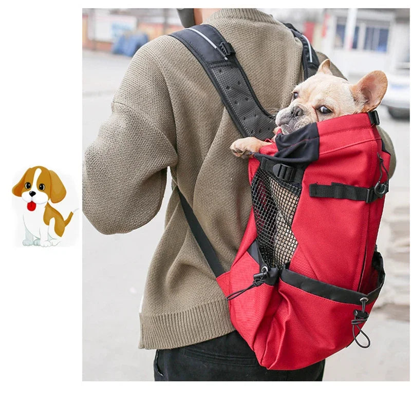Bolsa transportadora transpirable para perros, mochila portátil para viajes al aire libre, transportadores reflectantes para gatos, accesorios para perros Bulldog Francés