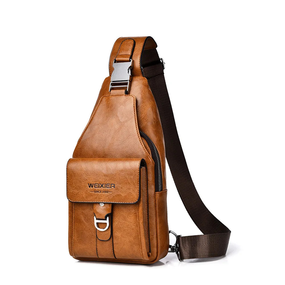 Bandolera de cuero sintético para hombre