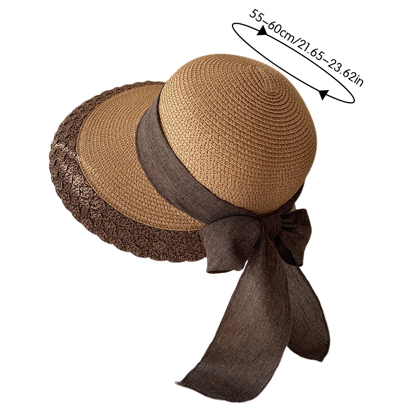 Sombreros de paja de ala ancha para mujer, diseño de borde de encaje, gorras de playa con lazo para deportes al aire libre, senderismo y viajes