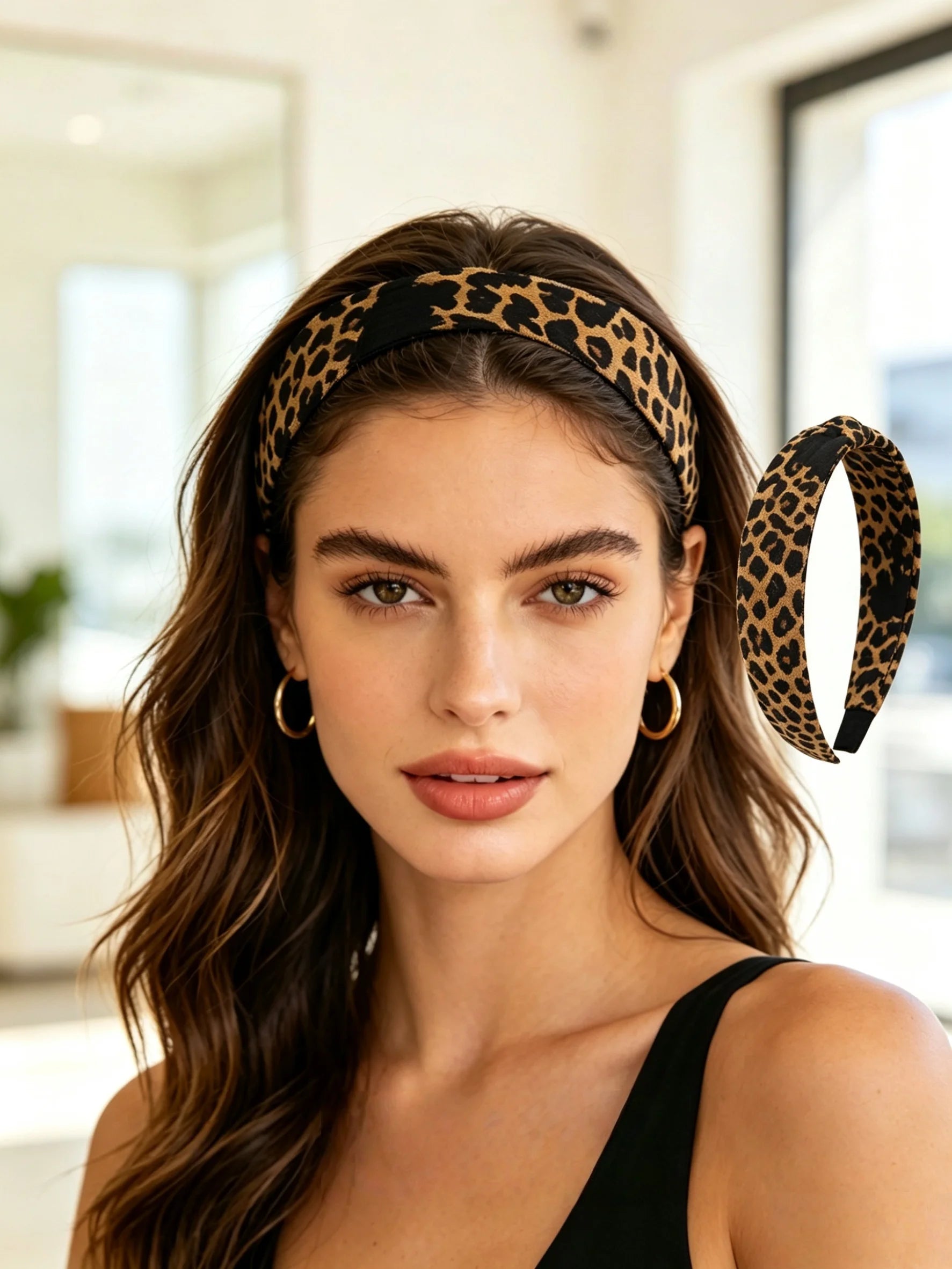 Leopard print wig grip headband, adjustable anti slip wig fixing strap, suitable for lace front wigs, comfortable elastic wig grip, suitable for women, stretchable and comfortable wig accessories for all hairstyles