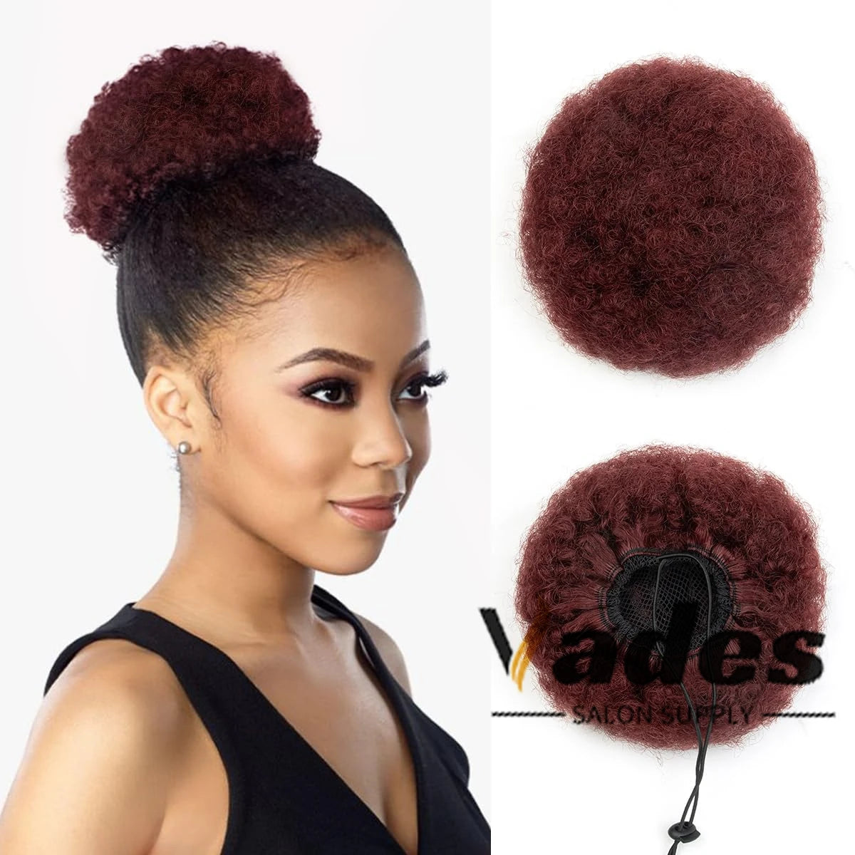 Queue de cheval en cheveux humains bouclés Afro Crépus Chignon à cordon de serrage Extensions de chignon haut à clipser pour femmes noires 4 6 8 pouces