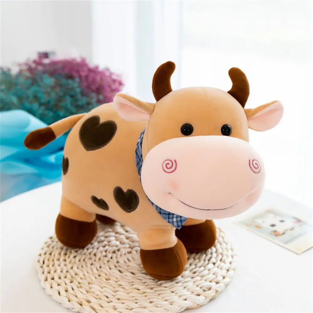 Juguete de decoración para el hogar, animales de peluche suaves, juguete de peluche para niñas, muñeco de peluche de animal, juguete de peluche de vaca, juguete de peluche de ganado, muñeco de peluche de toro