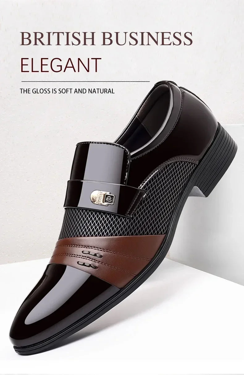 Men's Formal Leather Shoes Black Pointed Toe Man Loafers Party Office Business Casual Shoes for Men Oxford Shoes male Dress Shoe