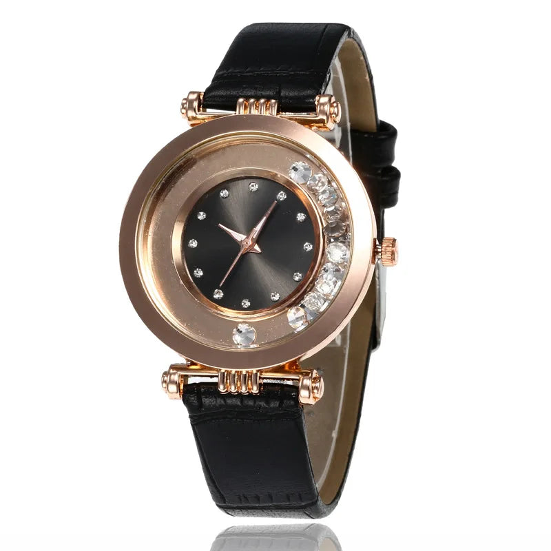 Relojes para mujer, lujo femenino, temperamento, reloj de mujer, correa de cuero, reloj de diamantes, reloj analógico de cuarzo, Reloj Mujer, Montre Femme