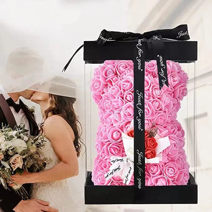 Oso de Rosas con Caja de Regalo