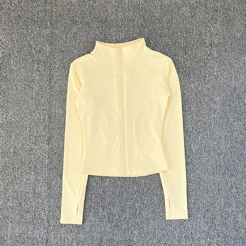 Chaqueta deportiva para mujer, camisa de manga larga, abrigo para hacer ejercicio, ropa de gimnasio, ropa deportiva para yoga