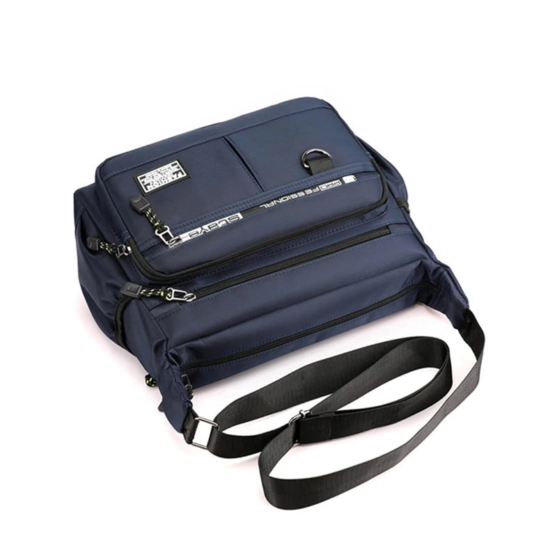 Bolso de hombro Oxford de diseño gran capacidad para hombre, casual, de múltiples capas, a la moda, de un solo hombro, bandolera de lujo