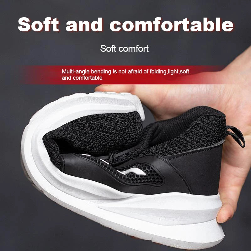 Zapatillas de trabajo con puntera de acero para hombre, zapatos de seguridad a prueba de perforaciones, botas de trabajo, calzado de seguridad indestructible de moda