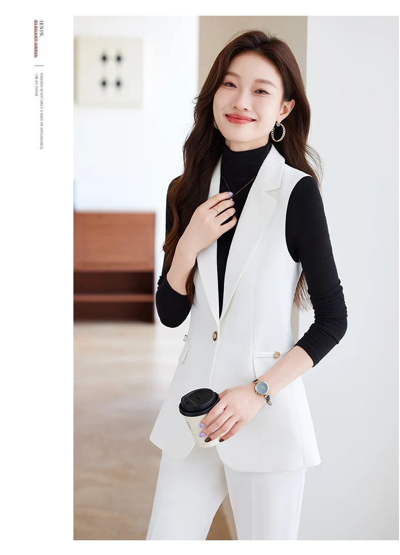 Women Pants Sets Off Shoulder Sleeveless Vest Top Female Pencil Pants Women 2 Piece Set Outfit Elegant Women's Pants Suit