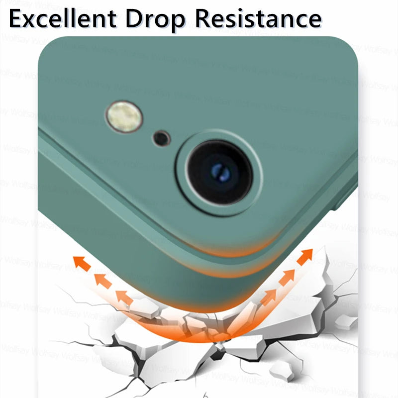 Coque de protection antichoc en silicone liquide TPU souple pour iPhone 8, compatible avec iPhone SE 2022, 2020, 7 et 8