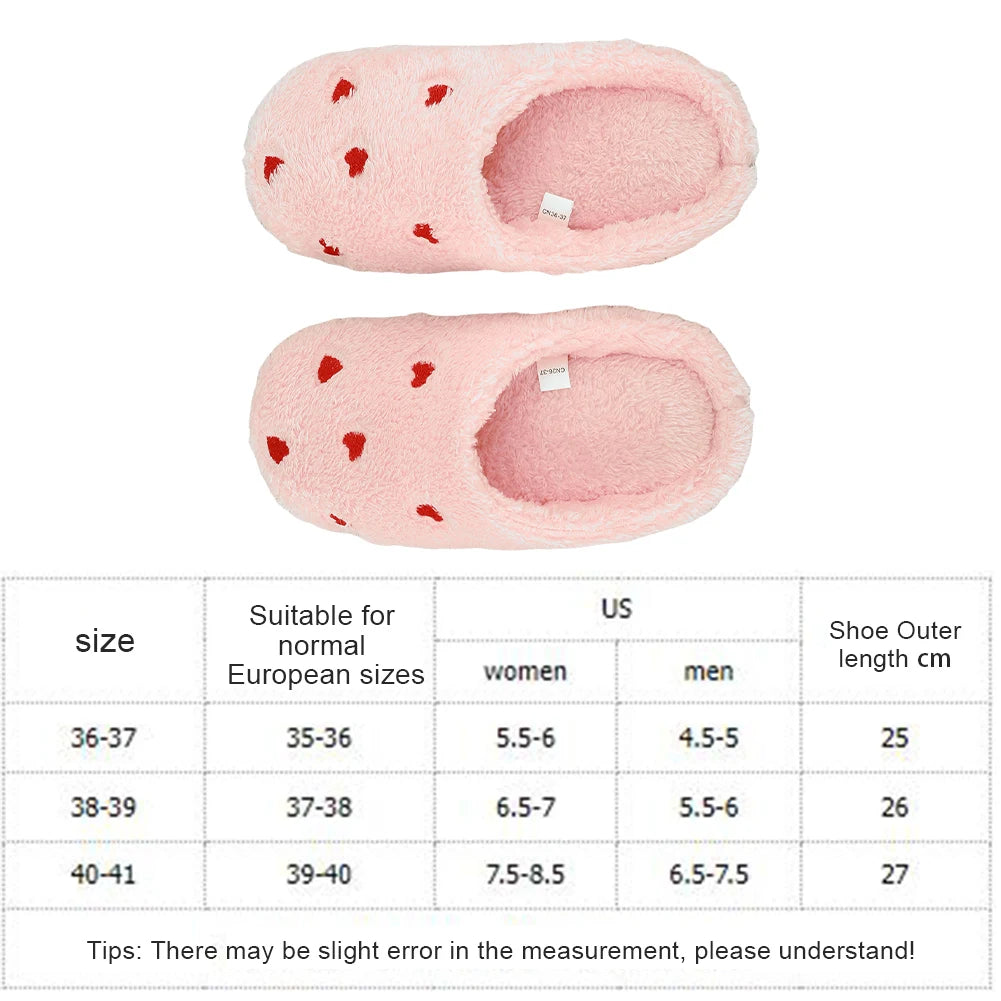 Plush Heart Slippers