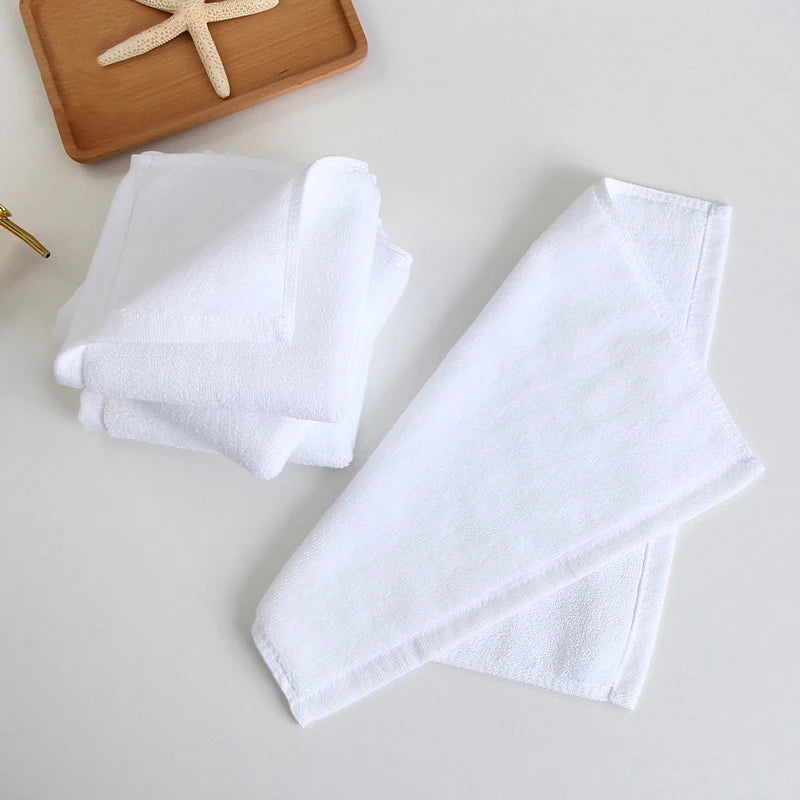 10pcs/Lot White Small Face Hand Towels Kitchen Hotel Restaurant Kindergarten Cotton Towel for Beauty Salon