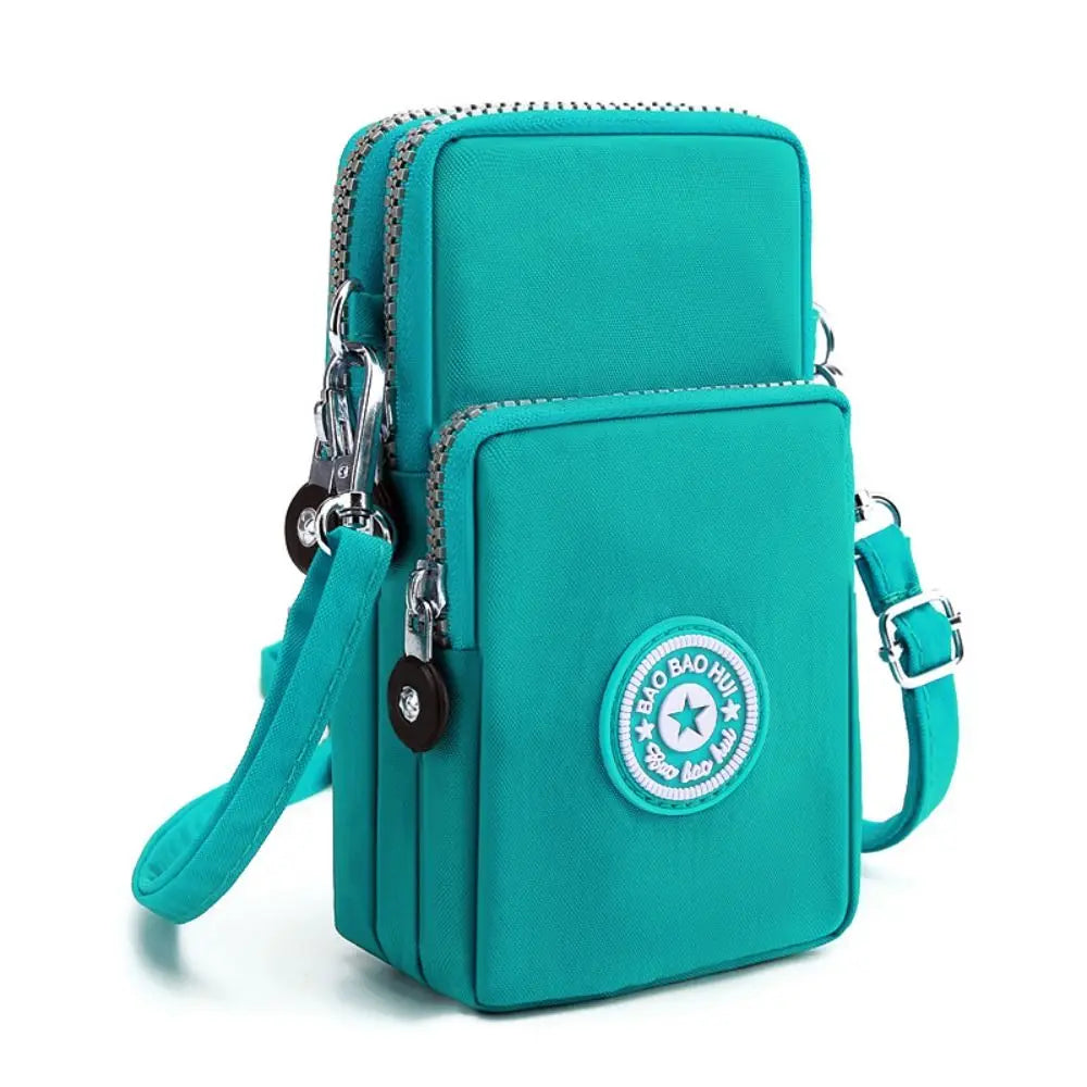 Solid Color Fabric Phone Purse Mobile Phone Bag Women Crossbody Bag Wrinkle Arm Bag Small Shoulder Bag Korean Style Wallets