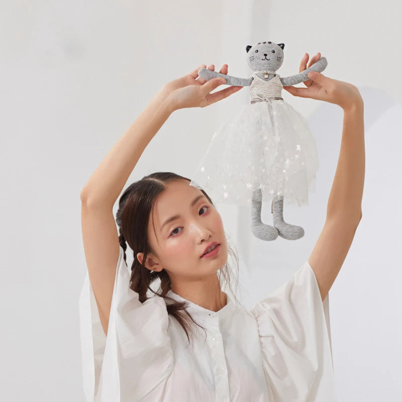 38cm Animales de Peluche Hechos a Mano Lindo Unicornio Elefante Conejo Gato Muñeco Durmiente con Vestido Juguetes de Confort para Bebés Regalos para Niños