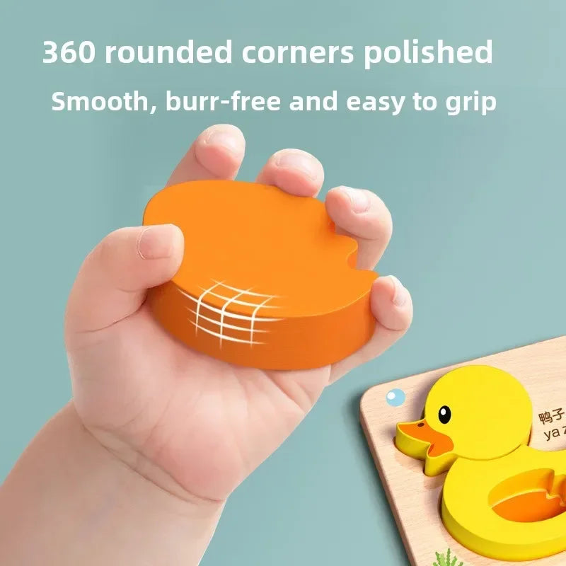 Montessori tegneserie 3D trepuslespill dyr trafikk puslespill leker for barn tidlig læring pedagogisk kognitiv spill barn gaver