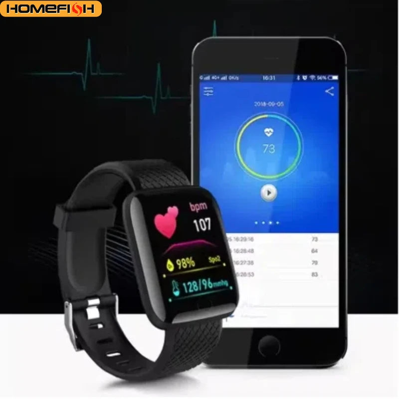 Reloj inteligente multifunción para hombres, mujeres y niños, recordatorio de mensajes, control de música, pasos deportivos, calorías, reloj inteligente D13, despertador 116Plus