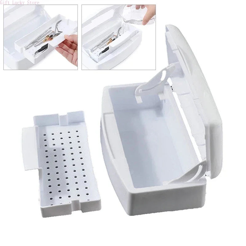 Nail Art Tools Sterilizer Tray, Disinfection Pedicure Manicure Tools Box, Salon Tools