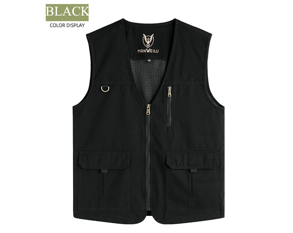 Summer Men's Lightweight Vests Outdoor Leisure Work Safari Fishing Travel Photo Hiking Waistcoats Mens Breathable Work Vests 8XL