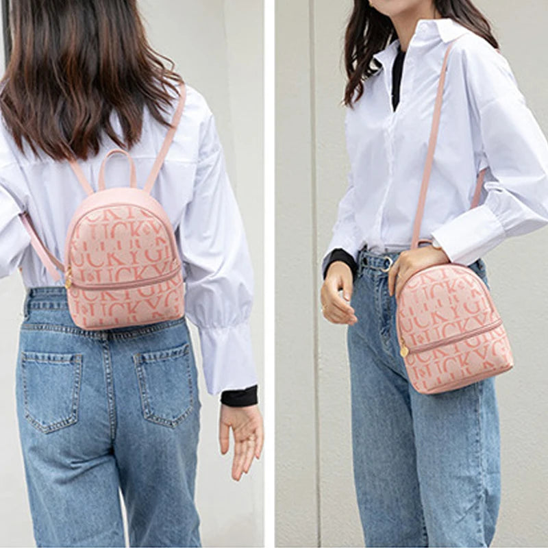 Mini Mochila de Moda Retro Bolso Bandolera Pequeño Lindo Monedero de Cuero PU Pequeña Mochila para Mujer Viaje Salida Bolso