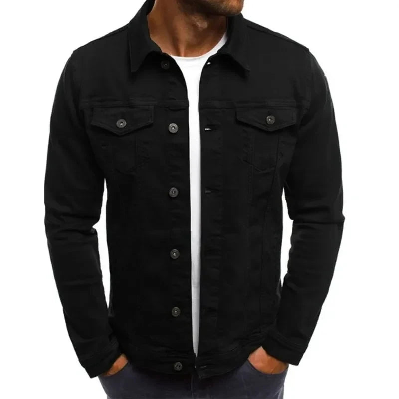 Chaquetas vaqueras de hip-hop para hombre, ropa de calle informal, de algodón, clásicas, ajustadas, abrigo vaquero para hombre, ropa de marca, chaqueta vaquera, ropa para hombre
