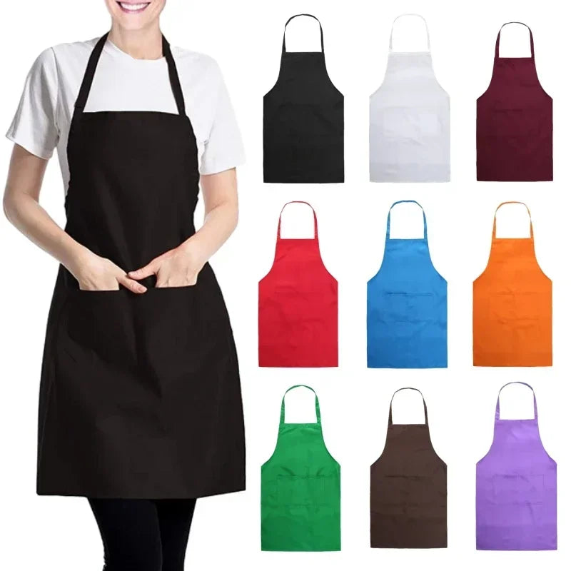 Tablier de cuisine réglable unisexe, couleur unie, pour la maison, le chef, le serveur, le barbecue, le coiffeur, tablier de poche pour adulte, fournitures de cuisine, outil