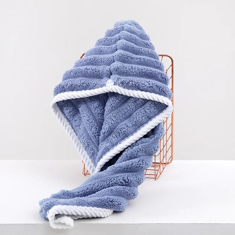 Gorro Secador de Pelo para Mujer, Gorro de Microfibra Grueso y Súper Absorbente para Secar el Cabello, Gorro de Secado Rápido, Toalla Turbante para el Pelo