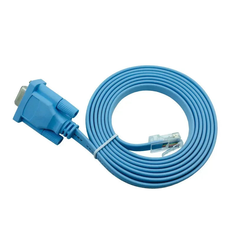 Cable de Consola DB9P Conector RJ45 Ethernet a RS232 DB9 Puerto Serie Cables de Red para Routers Cisco Switch Router Azul 1.8m