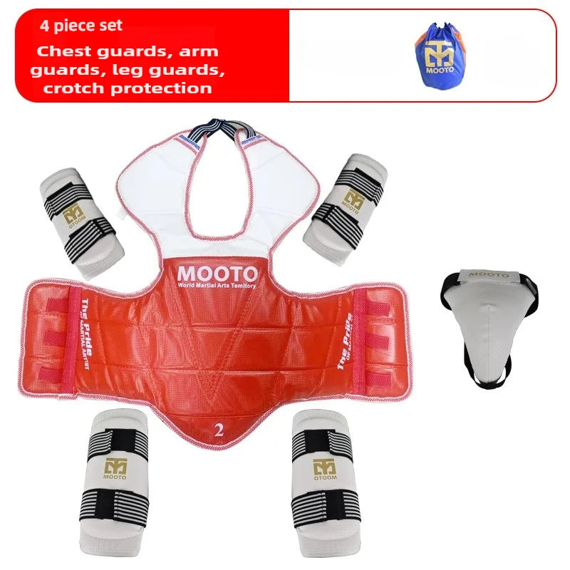 Set de entrenamiento de equipo de protección de combate de Taekwondo, equipo de combate real, conjunto de equipo de protección de artes marciales engrosado para competición