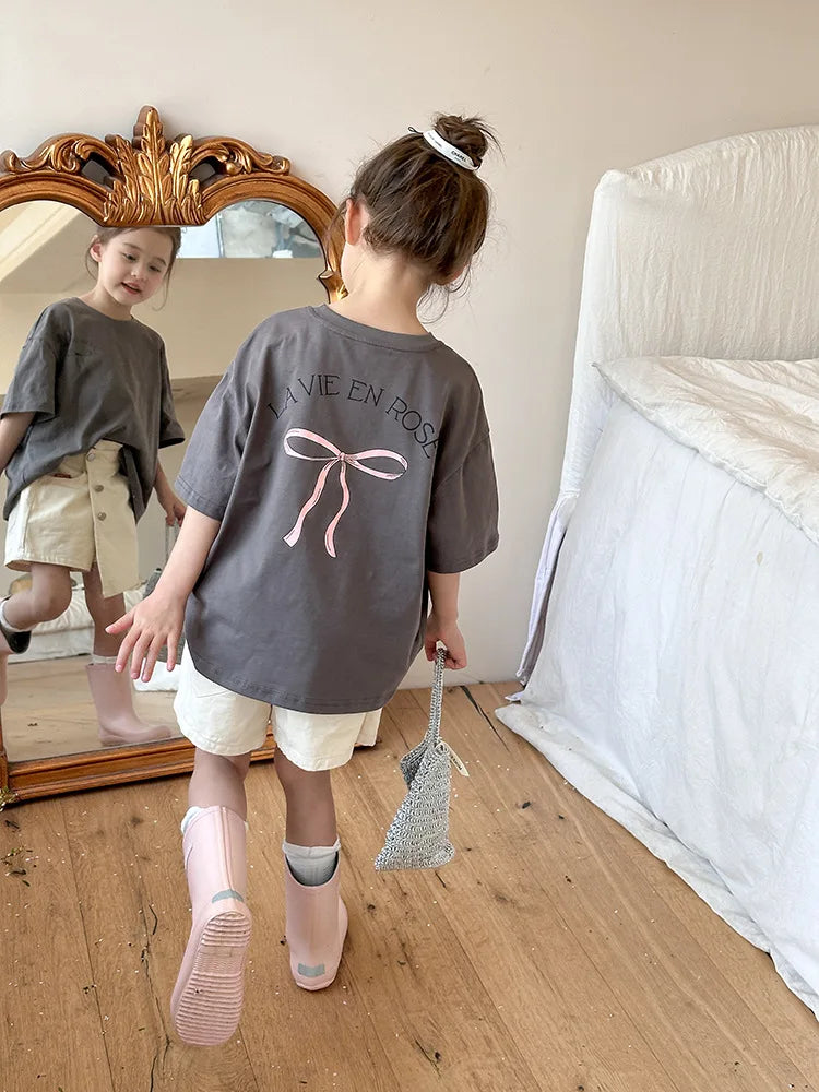 Ropa Infantil Niña Niños Camiseta de Manga Corta Ropa de Niña Verano Tops Ropa de Niños Ropa de Niño Ropa De Niña Ropa De Niño