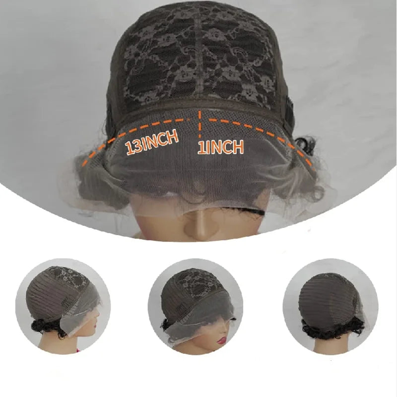 6" Lace Curly Pixie Wig