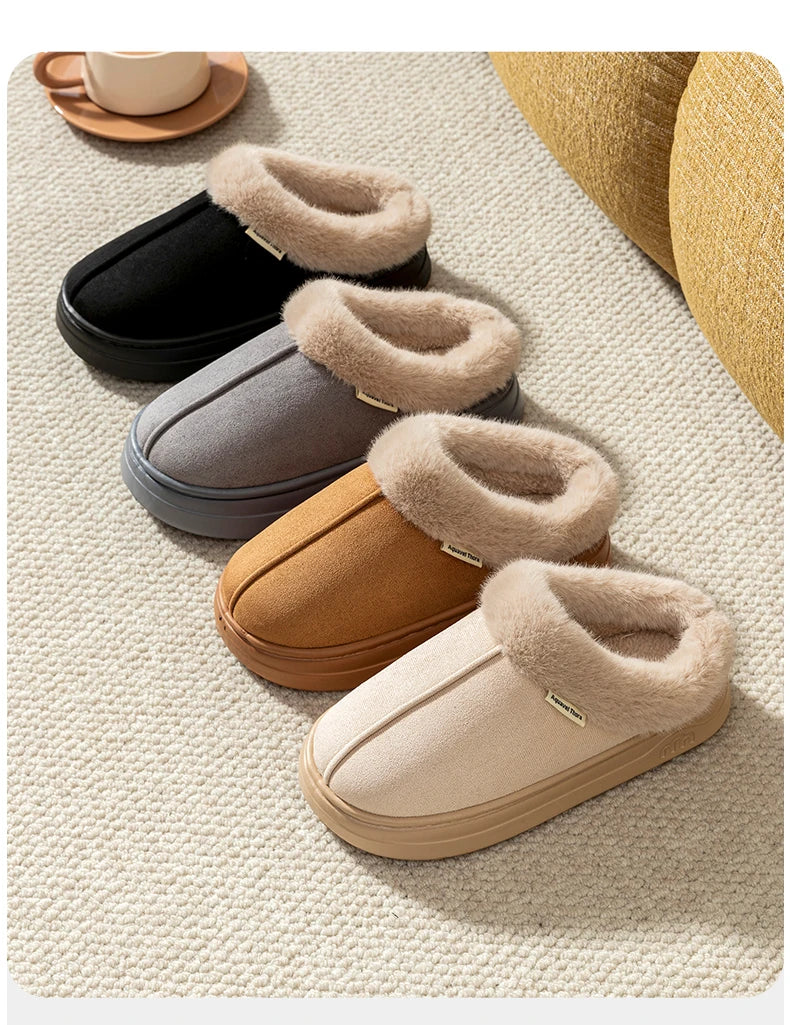 Children's Winter Slippers Indoor Outdoor Anti-slip Thick Sole Warm Comfortable Parent-child Shoes Leisure Snow Boots