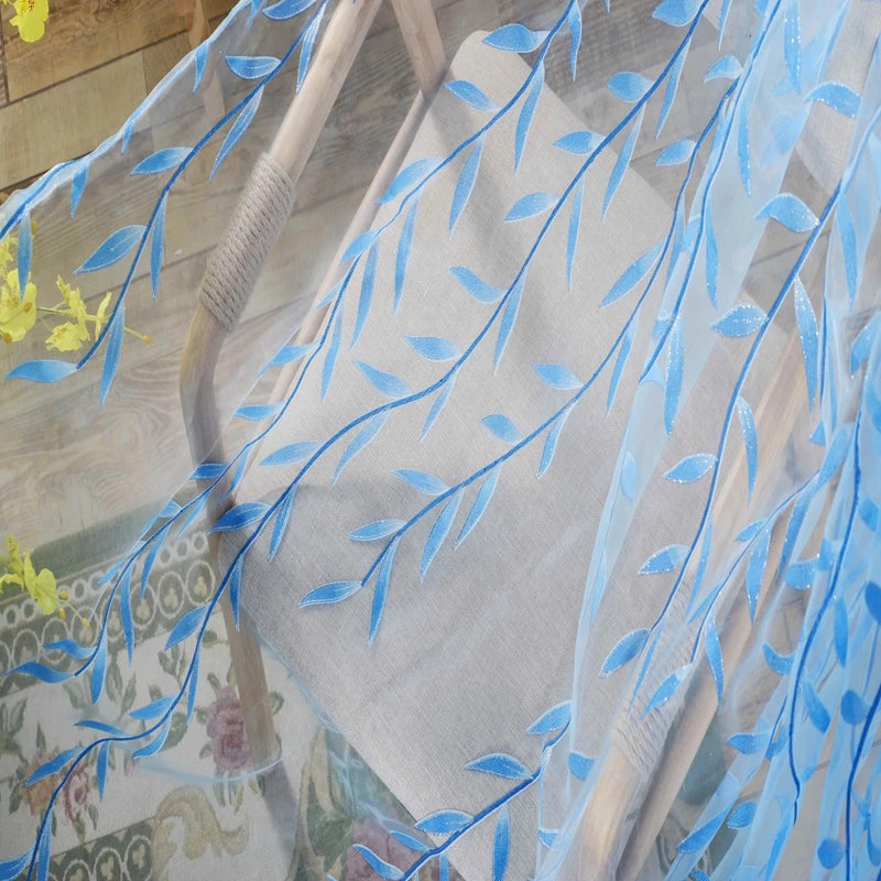 Fashion Chic House Room Living Room Bedroom Door Window Decoration Curtains Yarn Curtains Willow Pattern Upscale Jacquard