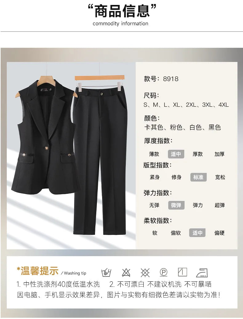 Women Pants Sets Off Shoulder Sleeveless Vest Top Female Pencil Pants Women 2 Piece Set Outfit Elegant Women's Pants Suit