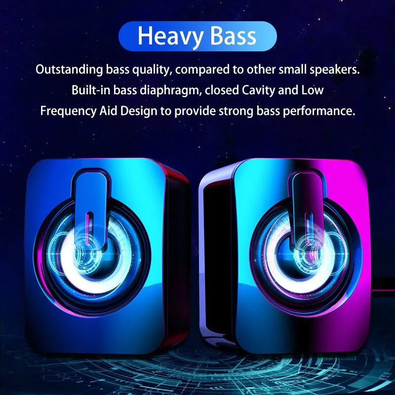 Altavoz de ordenador para PC, portátil, de escritorio, caja de sonido Bluetooth portátil, columna mini de música USB, acústica para portátil