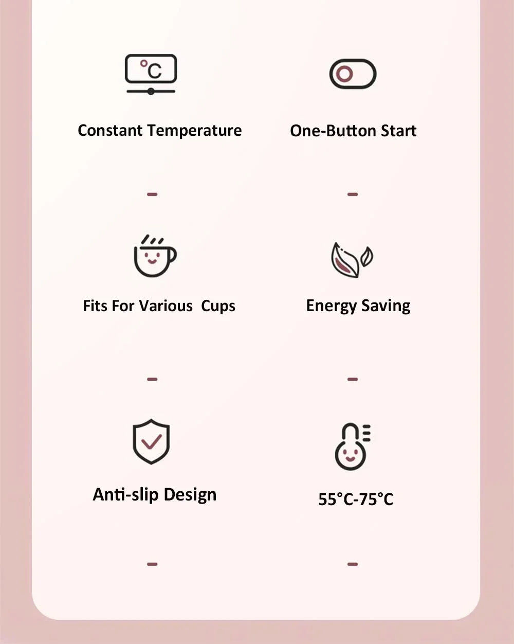 Calentador de Tazas Calentador Eléctrico de Tazas USB para Café Leche Té Almohadilla Calefactora de Agua Posavasos Termostáticos Calentador de Tazas para Hogar Oficina