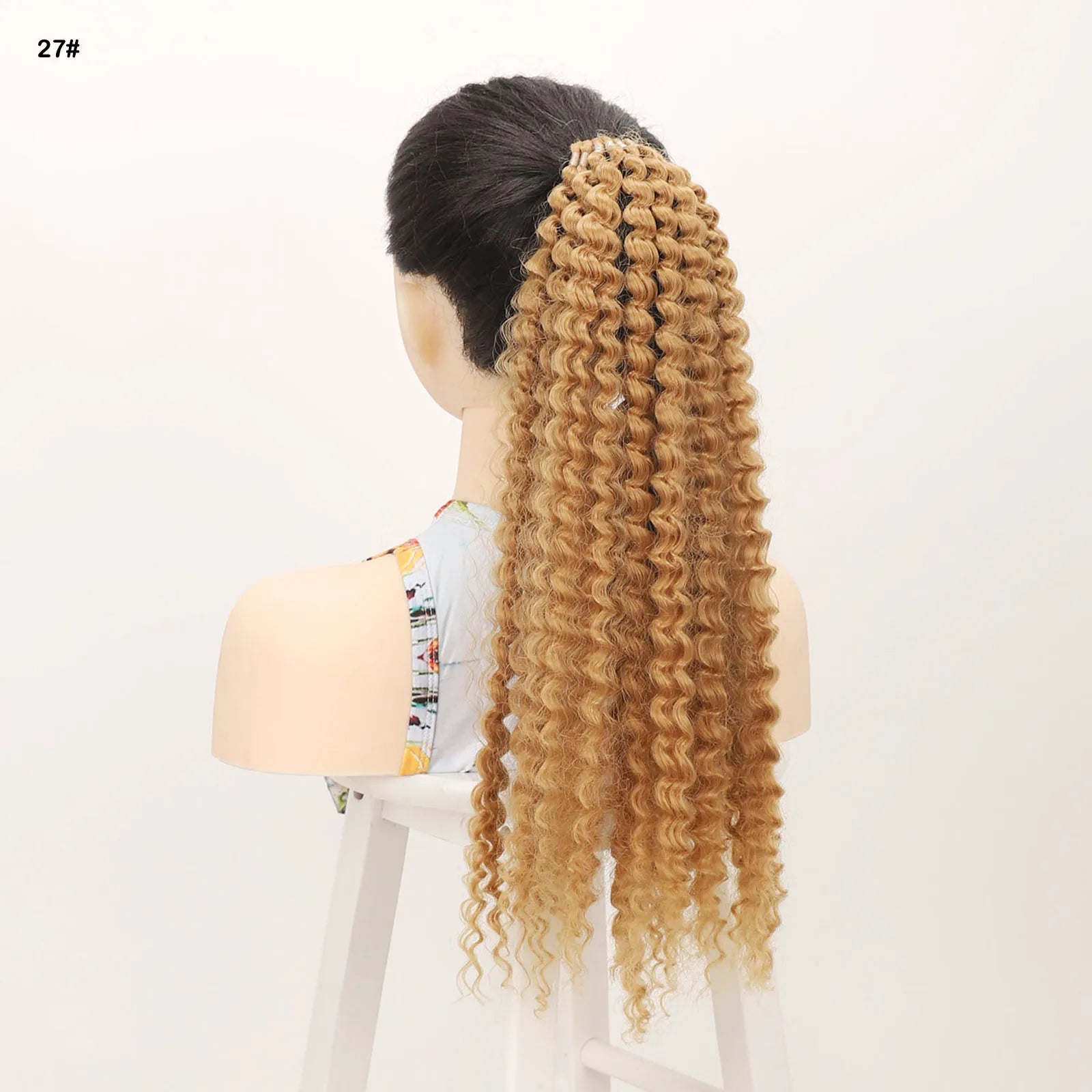 Jeedou Ponytails Loose Deep Curly Hair Ring Design Afro Fluffy Texture Synthetic Ponytail Extension for Women Daily Use